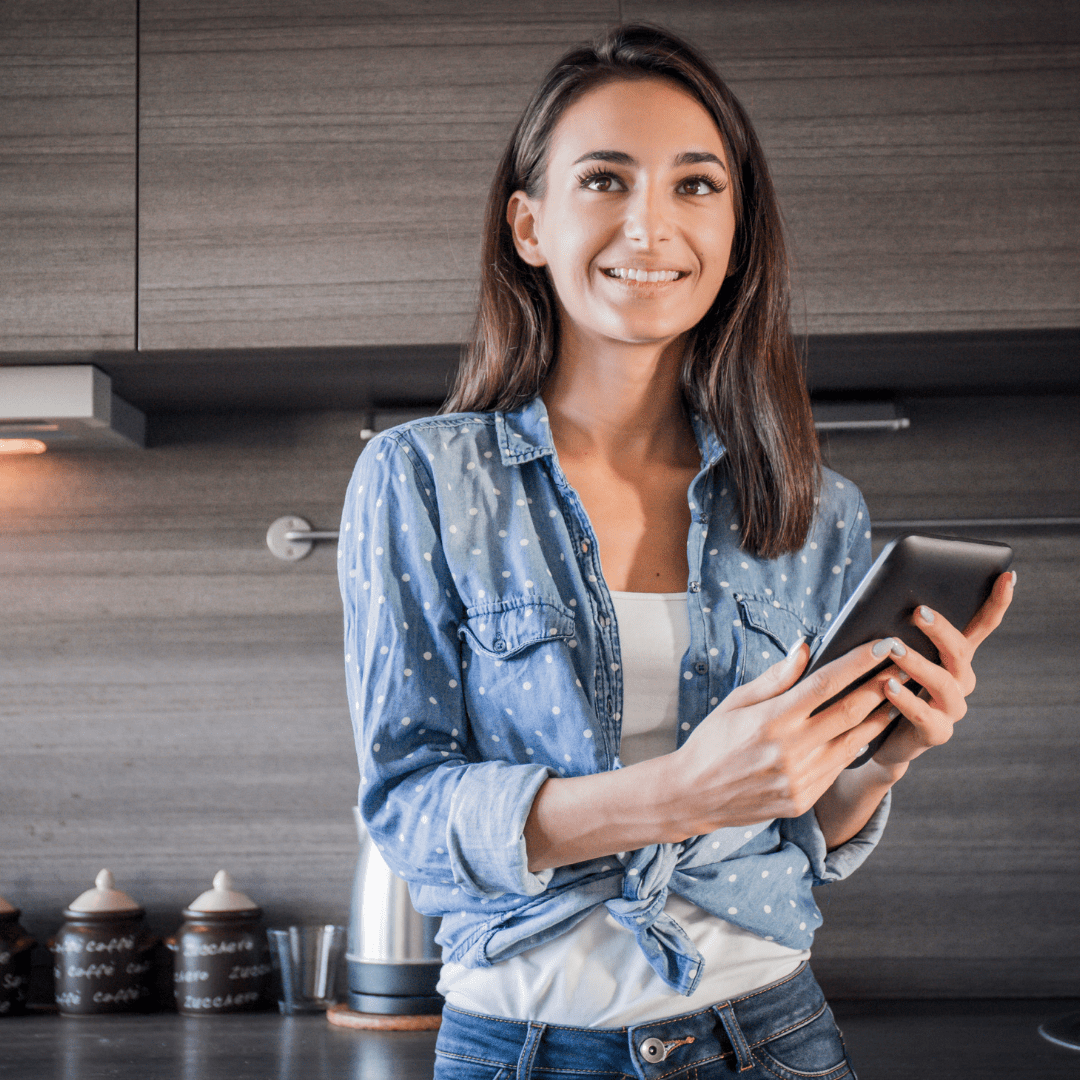 Woman searching Google for face fillers