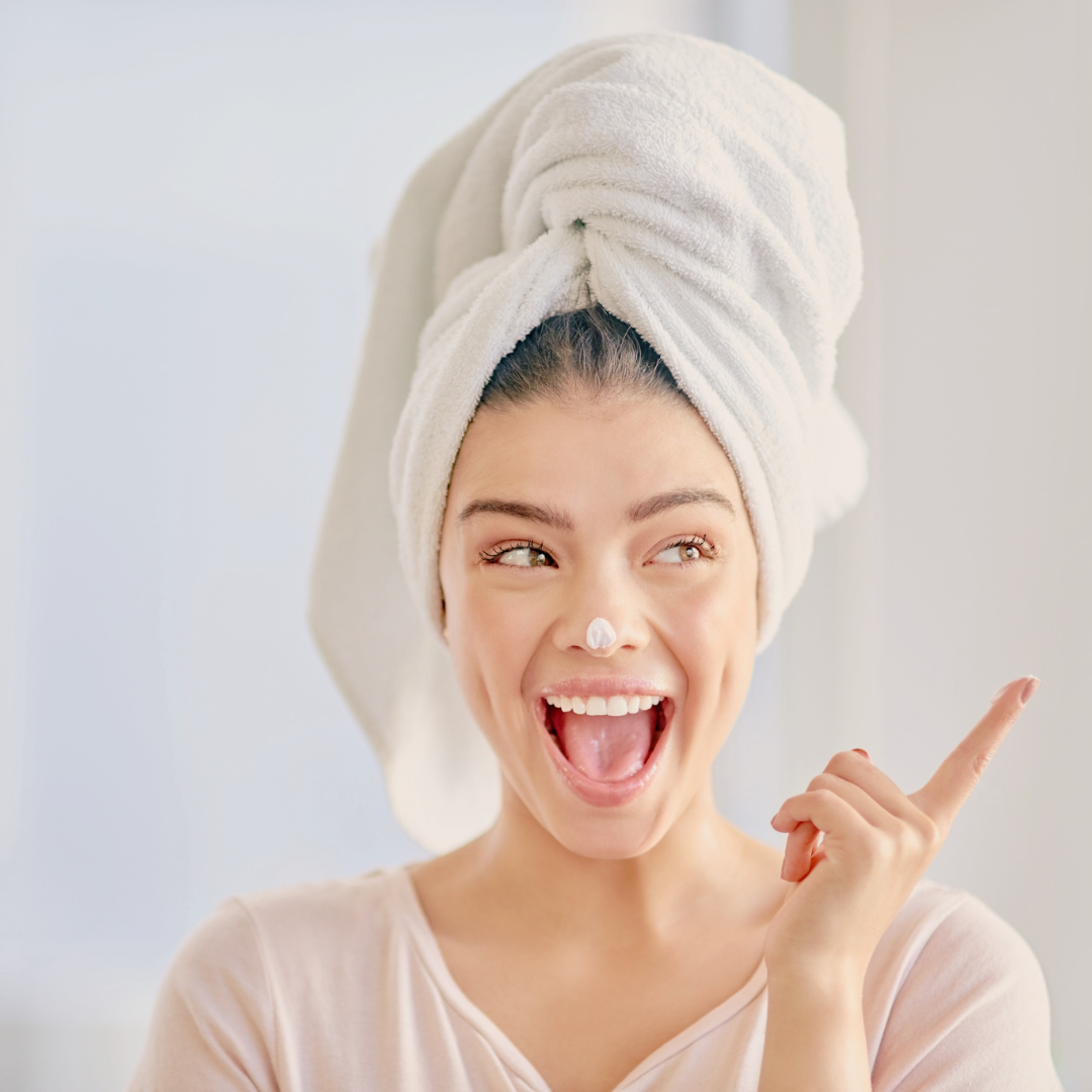 Woman Excited By Her Autumn Winter Skincare Routine