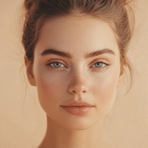 Woman with clear glowing skin and organised before the Christmas rush for her aesthetic treatments 