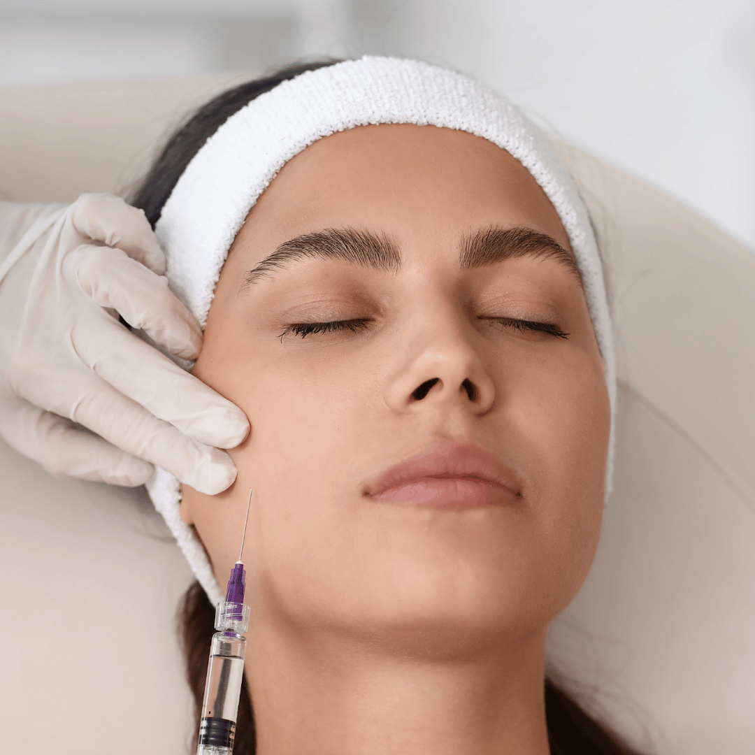 Woman having skin boosters. Skin booster treatments at Intrigue Cosmetic Clinic, Gravesend, Bromley, Dartford, Kent