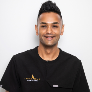 Amish Patel. BEM is the founder of Intrigue Cosmetic Clinic and an award-winning aesthetics practitioner.