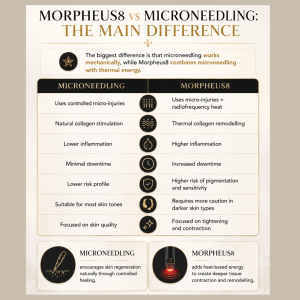 infographic showing the difference between Morphus8 and microneedling